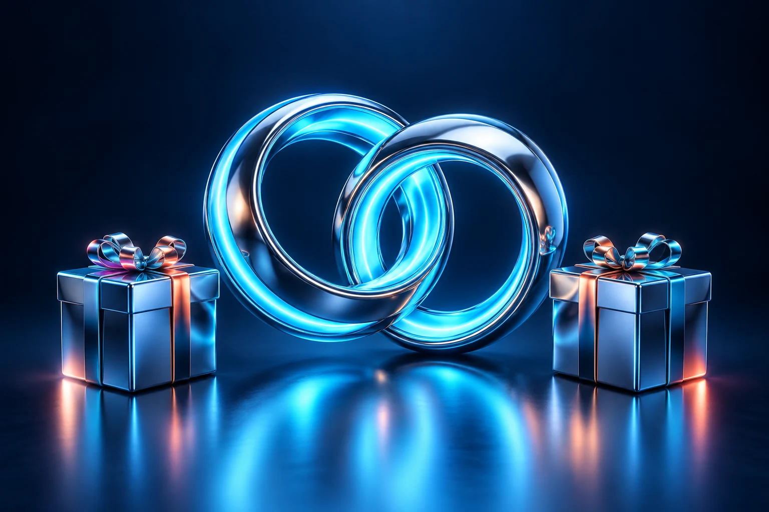 Connected rings and matching gift boxes