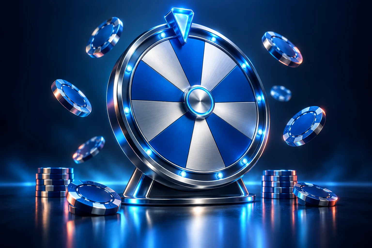 Blue and silver prize wheel